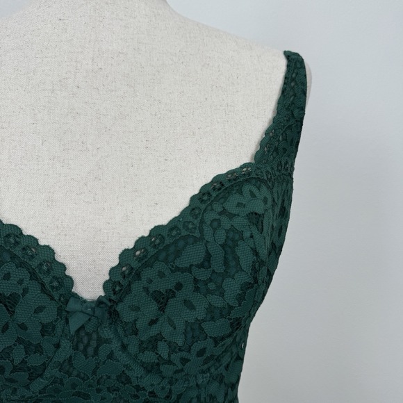 Victorias Secret Bra Womens 36D Green Lace Corset Underwired Boning Coquette - Picture 7 of 16